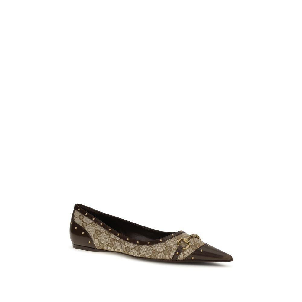 Gucci Beige Polyester Ballet Women's Flats