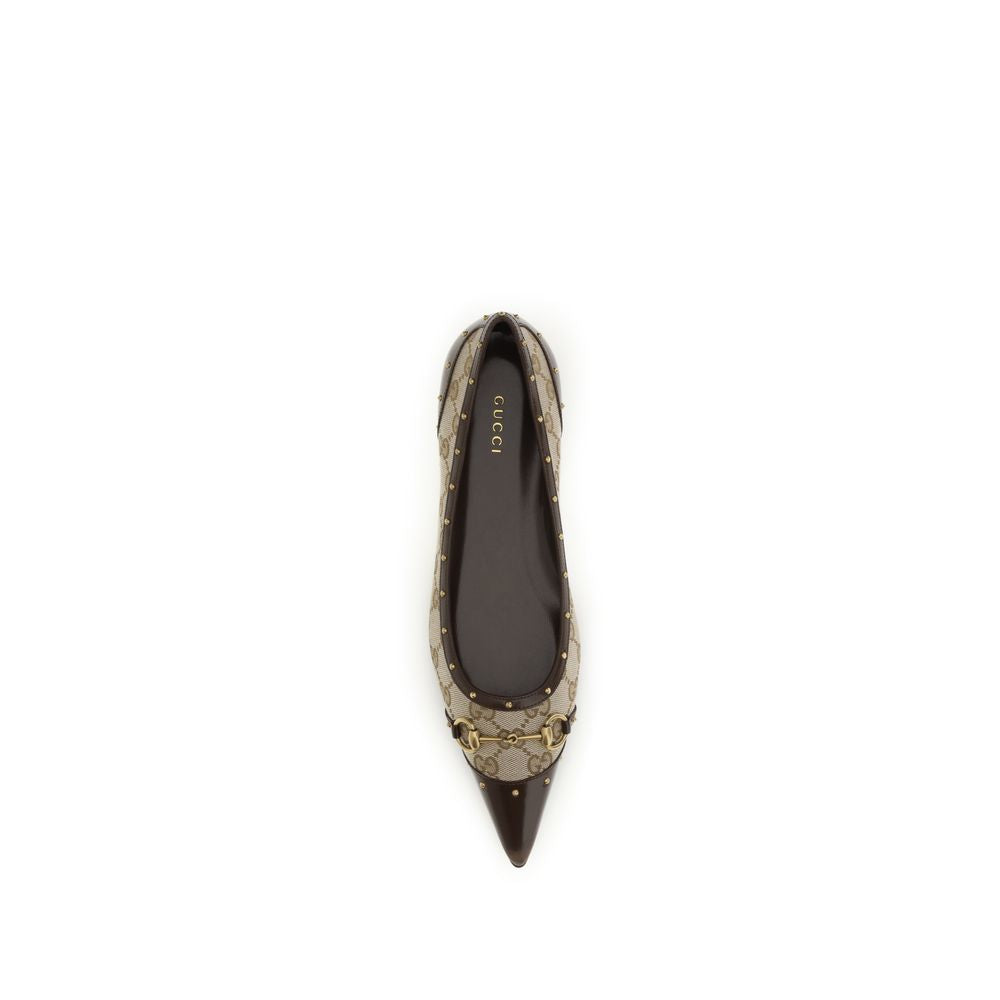 Gucci Beige Polyester Ballet Women's Flats