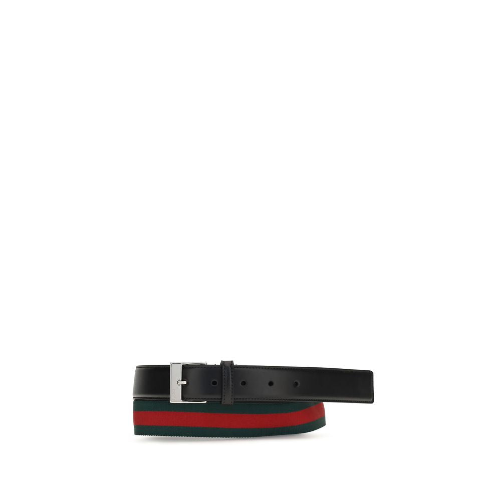 Gucci Black Calf Leather Bos Taurus Regular Men's Belt