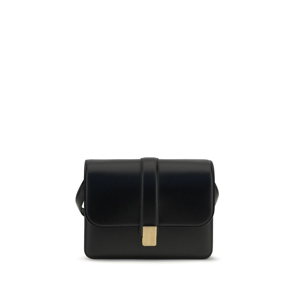 Khaite Black Calf Leather Bos Taurus Shoulder Women's Bag
