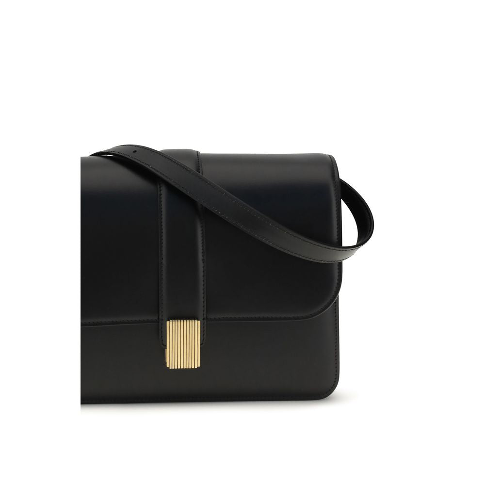 Khaite Black Calf Leather Bos Taurus Shoulder Women's Bag
