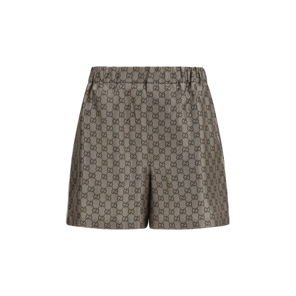 Gucci Beige Silk Bermuda Women's Shorts
