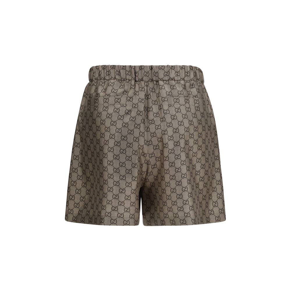 Gucci Beige Silk Bermuda Women's Shorts