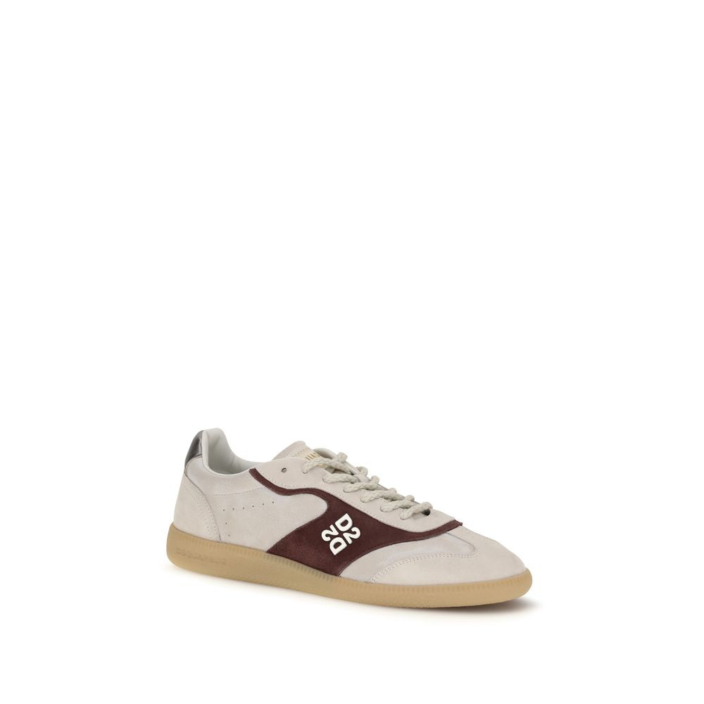 Dsquared² Beige Calf Leather Bos Taurus Low Top Men's Sneakers