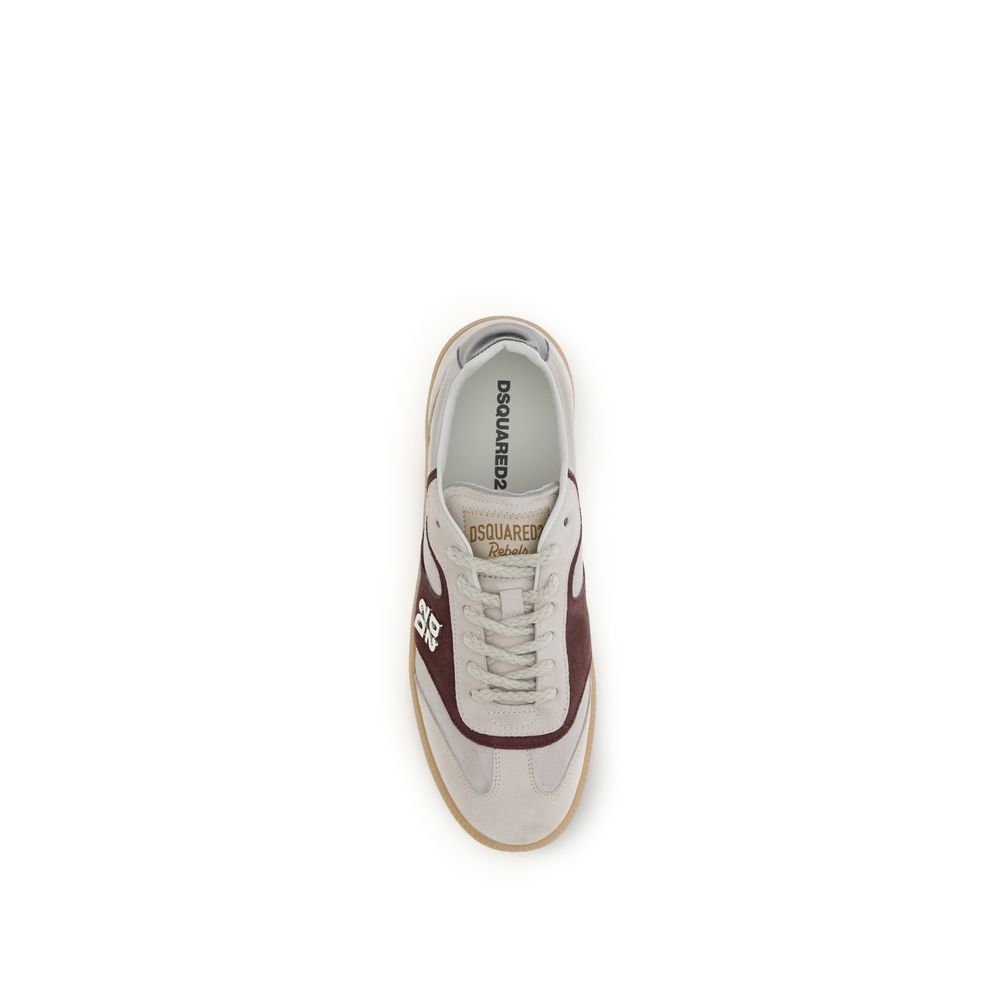 Dsquared² Beige Calf Leather Bos Taurus Low Top Men's Sneakers