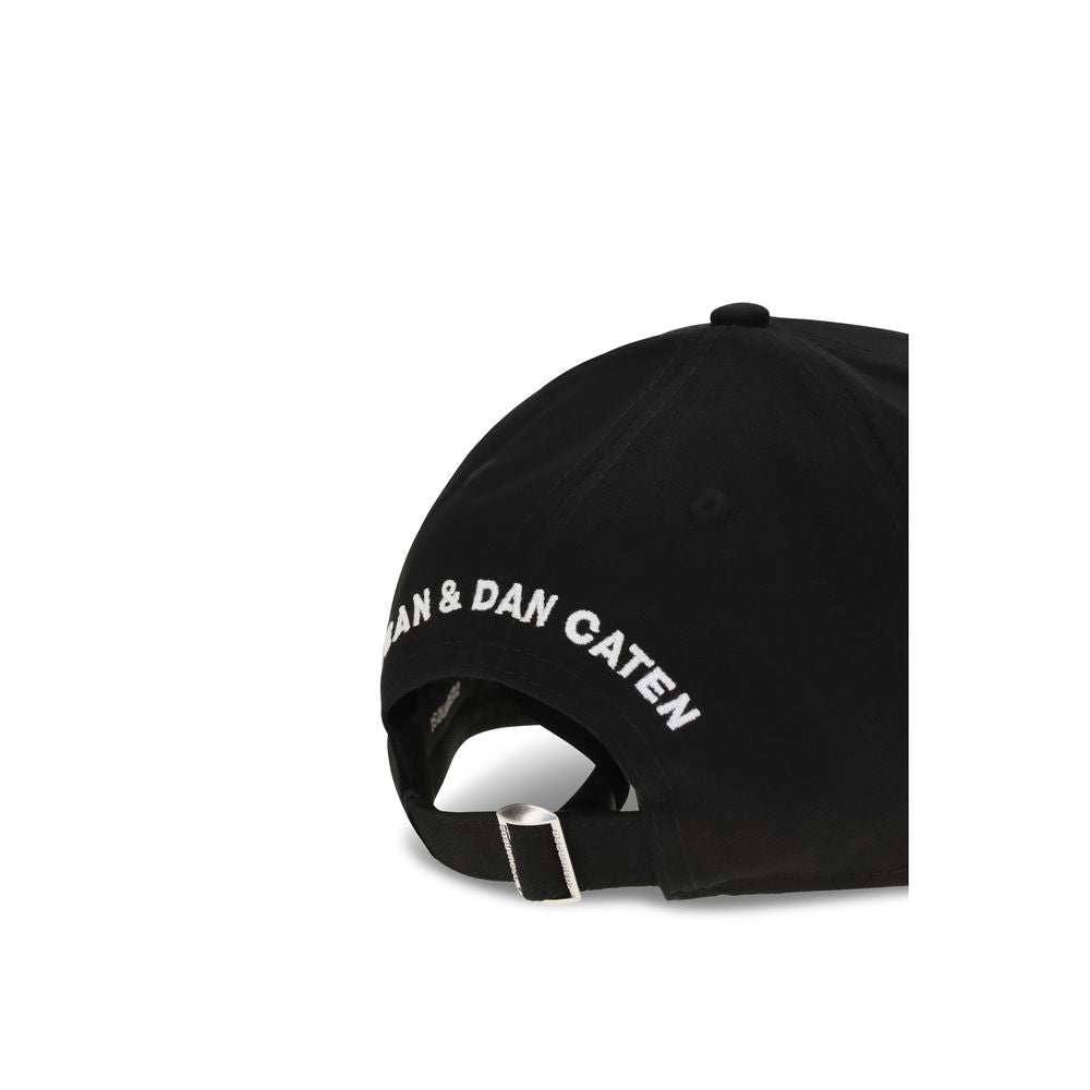 Dsquared² Black Cotton Cap (Baseball Men's Hat)