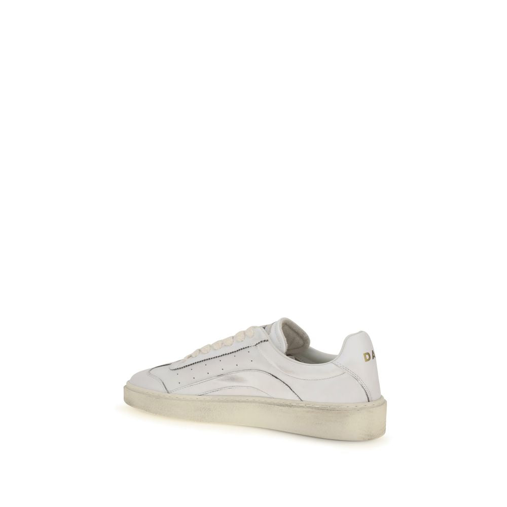 Dsquared² White Calf Leather Bos Taurus Low Top Men's Sneakers