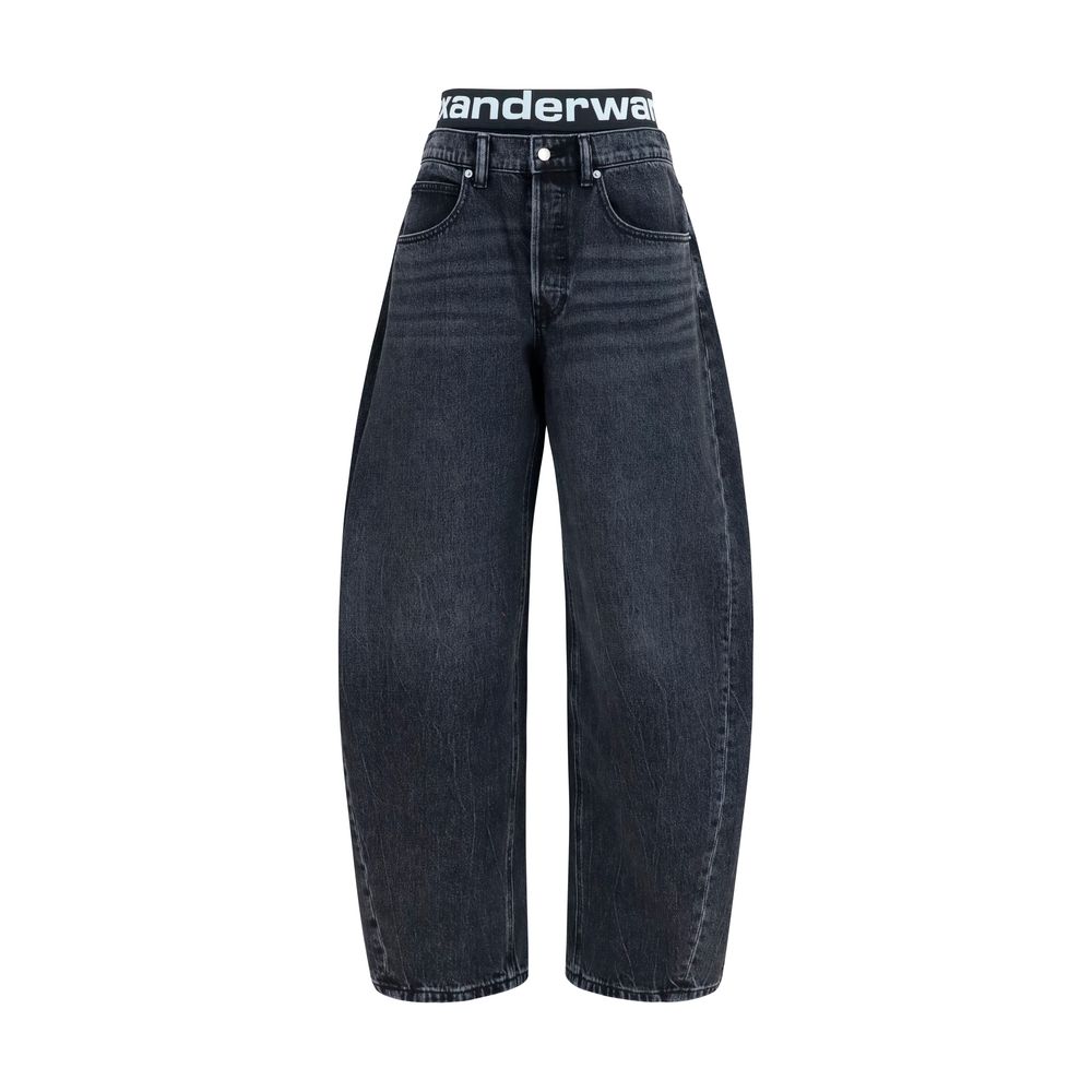 Alexander Wang Gray Cotton Relaxed Fit Women's Jeans