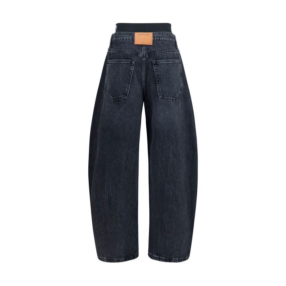 Alexander Wang Gray Cotton Relaxed Fit Women's Jeans