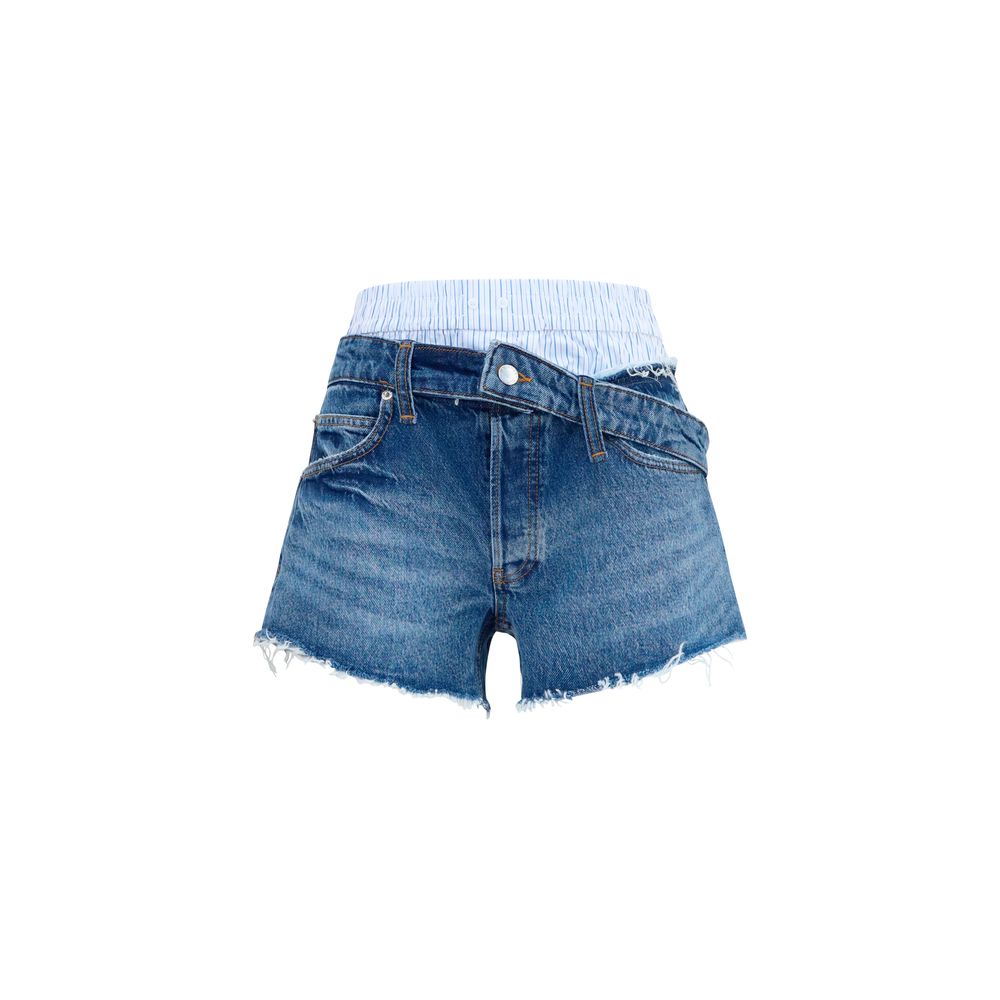 Alexander Wang Blue Cotton Bermuda Women's Shorts