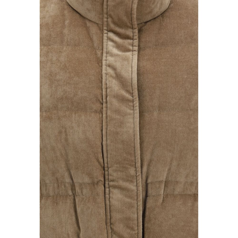 Brunello Cucinelli Beige Viscose Sleeveless Women's Jacket
