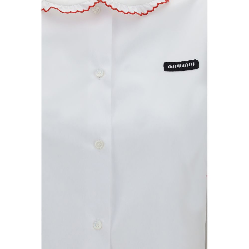 Miu Miu White Cotton Women's Blouse