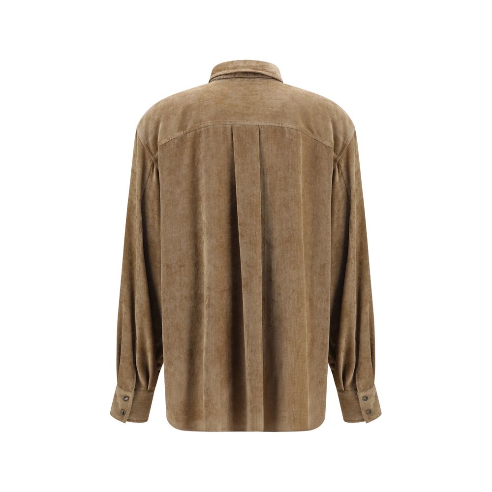 Brunello Cucinelli Beige Viscose Dress Women's Shirt