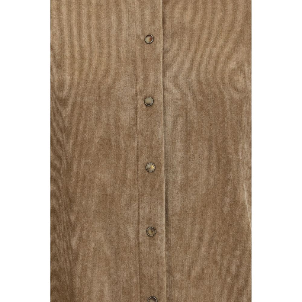 Brunello Cucinelli Beige Viscose Dress Women's Shirt