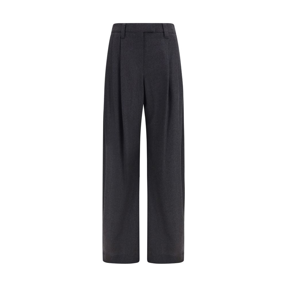 Brunello Cucinelli Gray Wool Oves Aries Dress Women's Pants