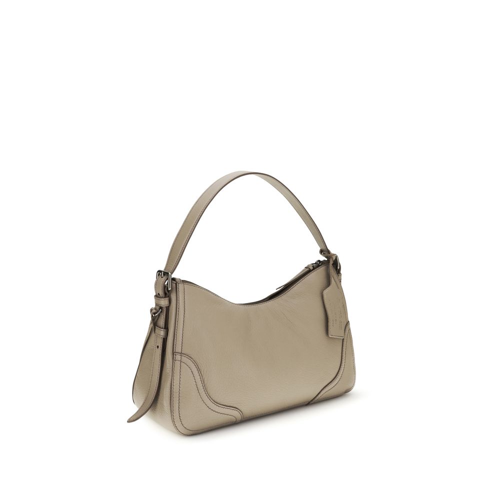 Prada Gray Calf Leather Bos Taurus Shoulder Women's Bag