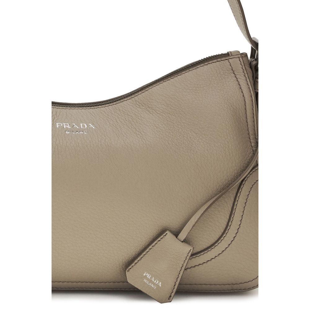 Prada Gray Calf Leather Bos Taurus Shoulder Women's Bag