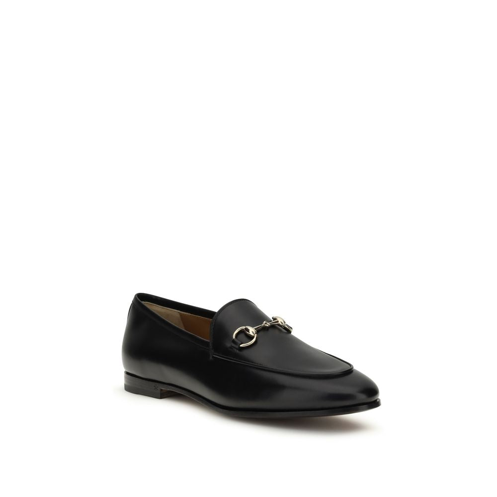 Gucci Black Calf Leather Bos Taurus Slip-On Women's Loafers