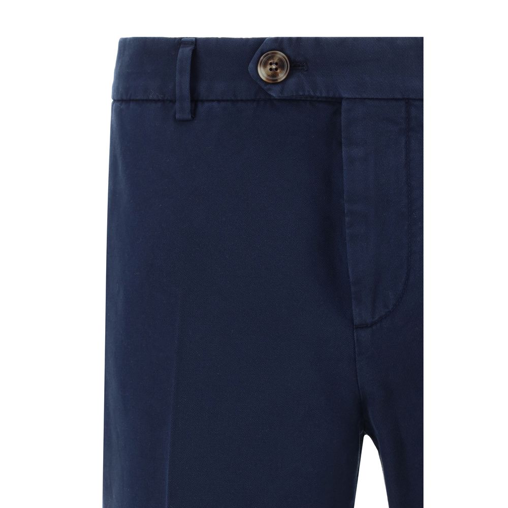 Brunello Cucinelli Blue Cotton Casual Men's Pants