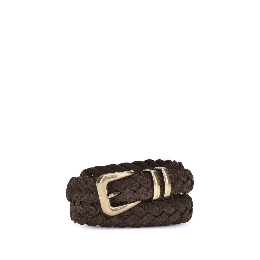 Brunello Cucinelli Brown Calf Leather Bos Taurus Men's Belt