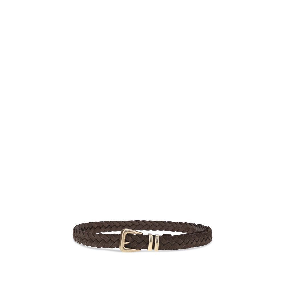Brunello Cucinelli Brown Calf Leather Bos Taurus Men's Belt