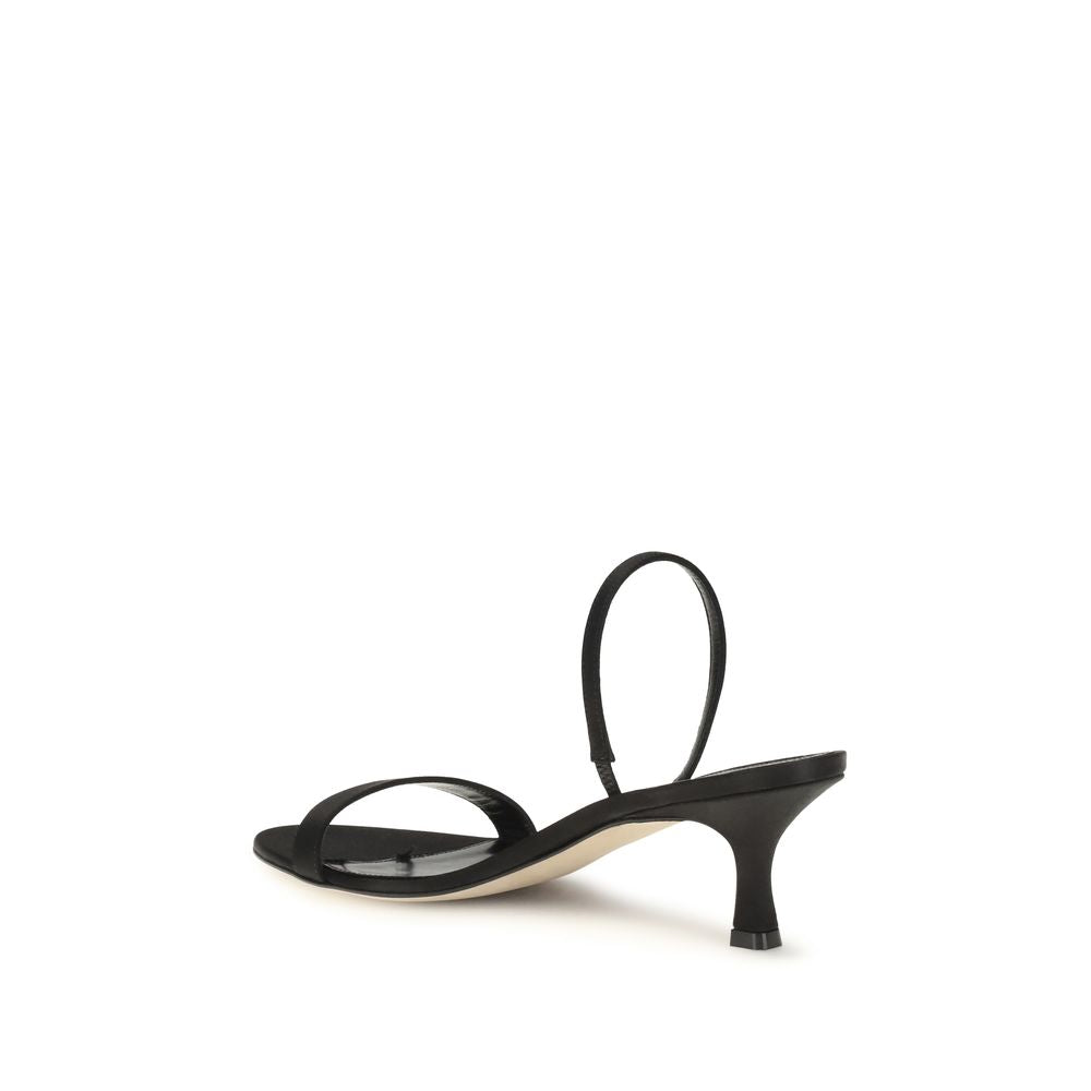 The Row Black Calf Leather Bos Taurus Stiletto Heel Women's Sandals