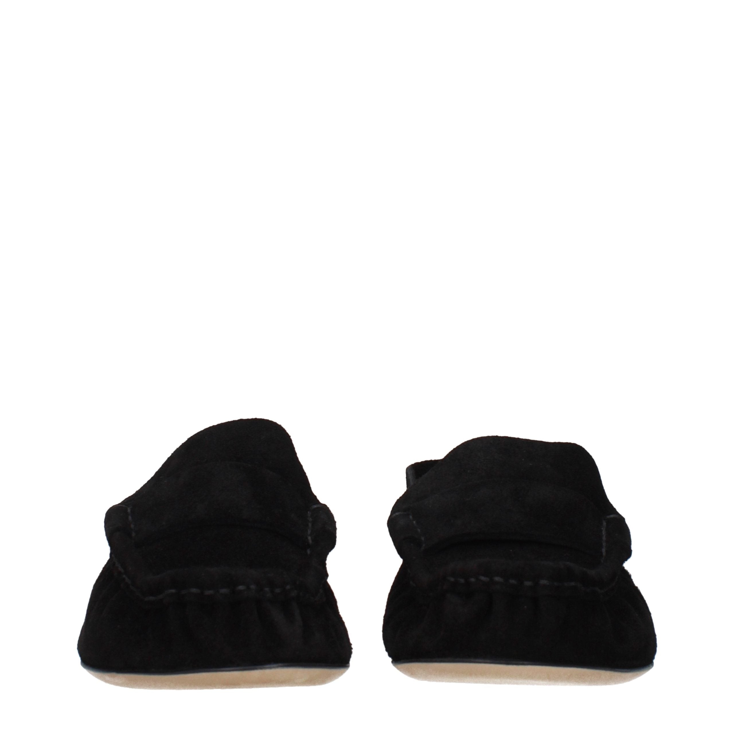 The Row Black Leather Slip-On Women's Loafers