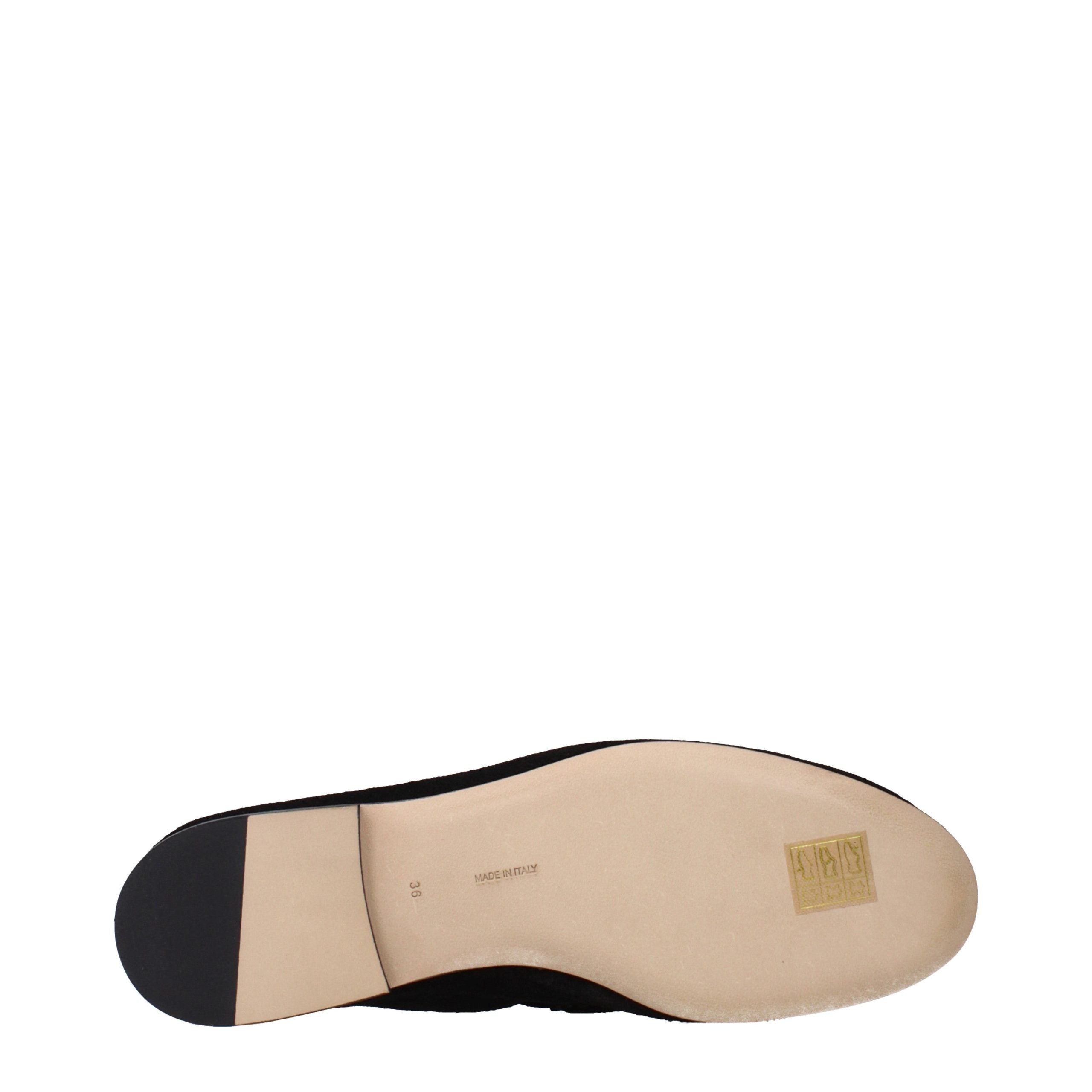 The Row Black Leather Slip-On Women's Loafers