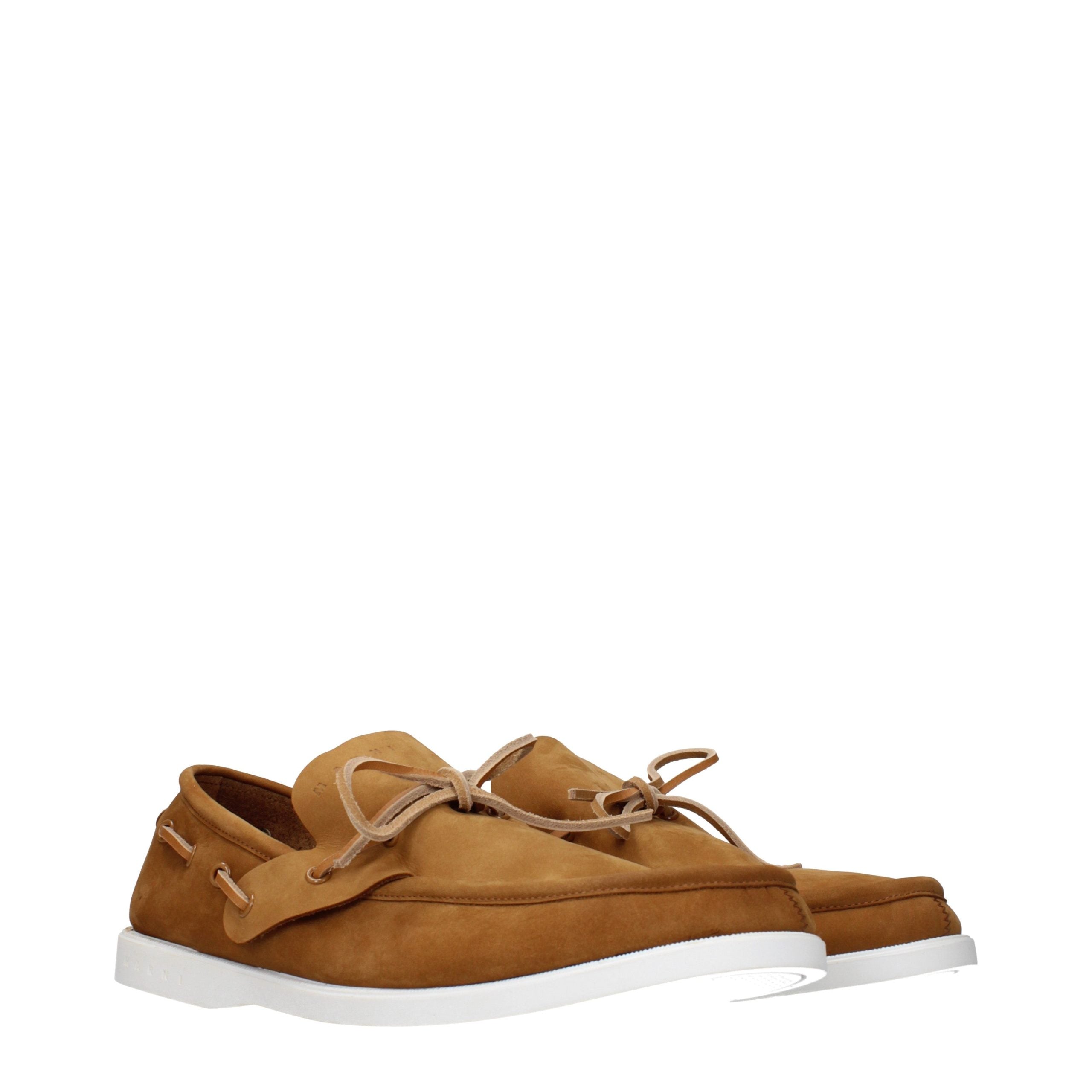 Marni Brown Leather Slip-On Men's Loafers