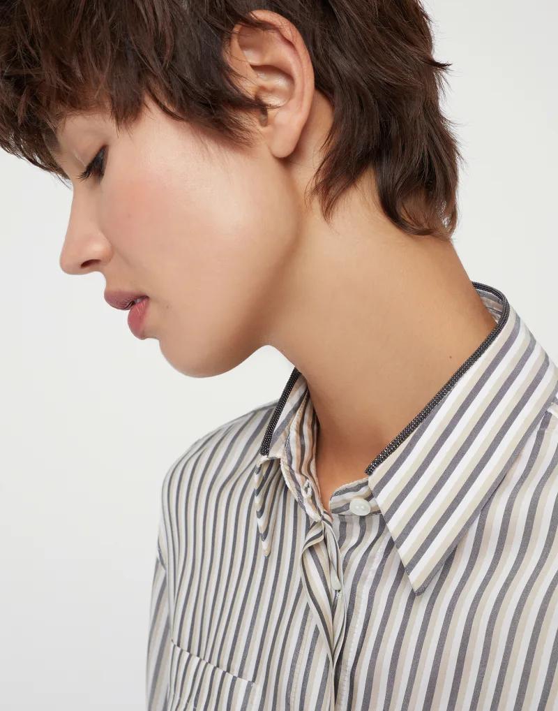 Brunello Cucinelli Multicolor Silk Women's Shirt