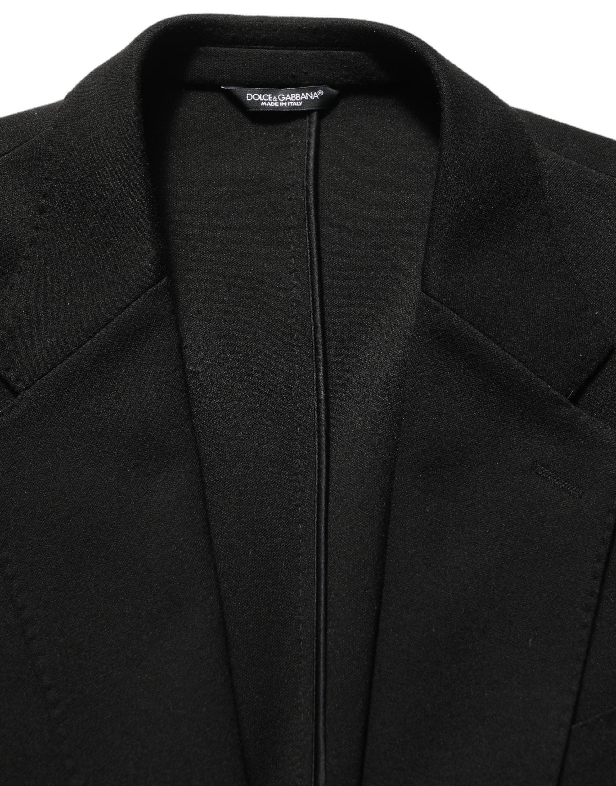 Dolce & Gabbana Black Logo Crest SingleBreasted Coat Men's Blazer (Pre-Owned)