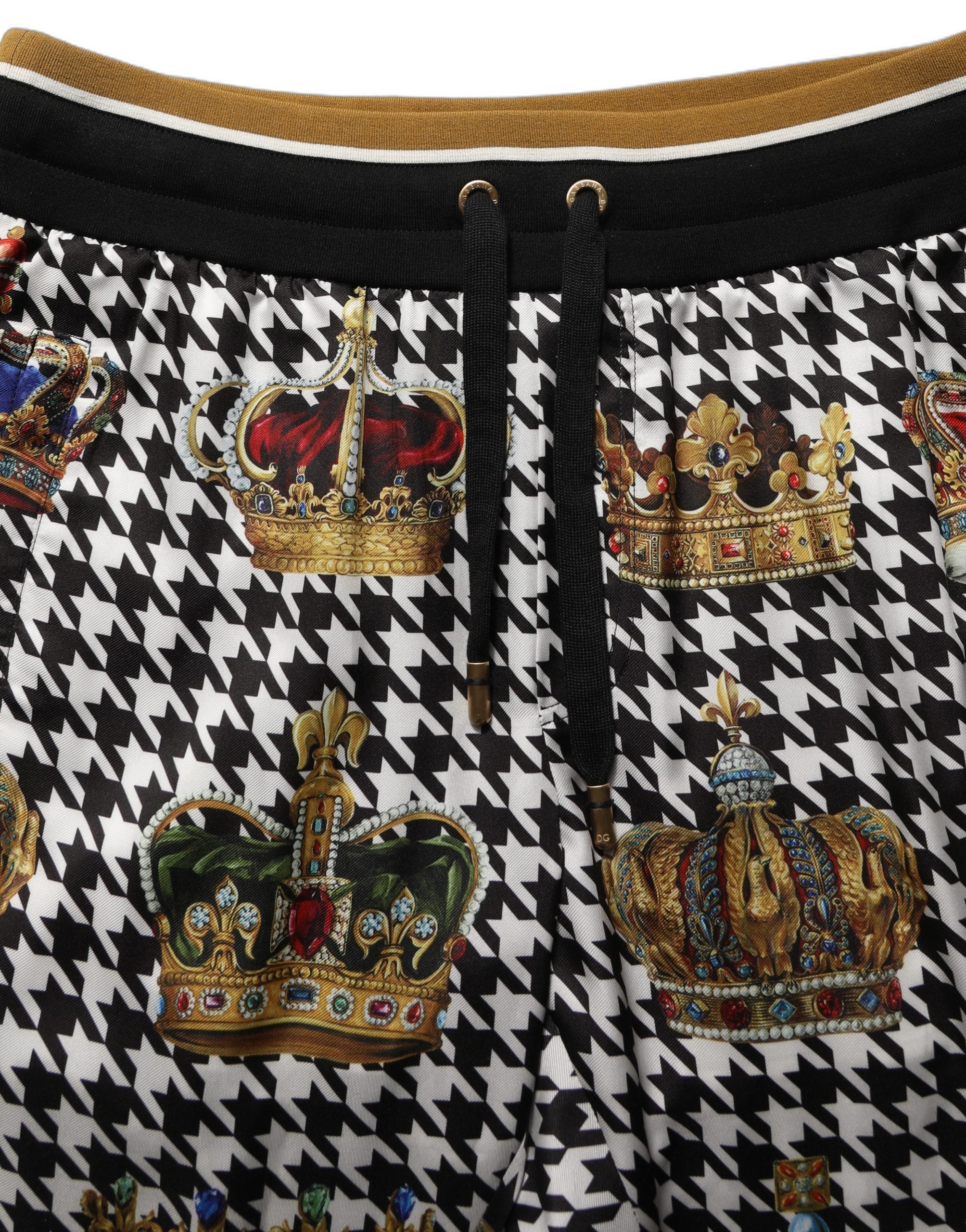 Dolce & Gabbana Multicolor Houndstooth Crown Men SweatMen's Men's Pants