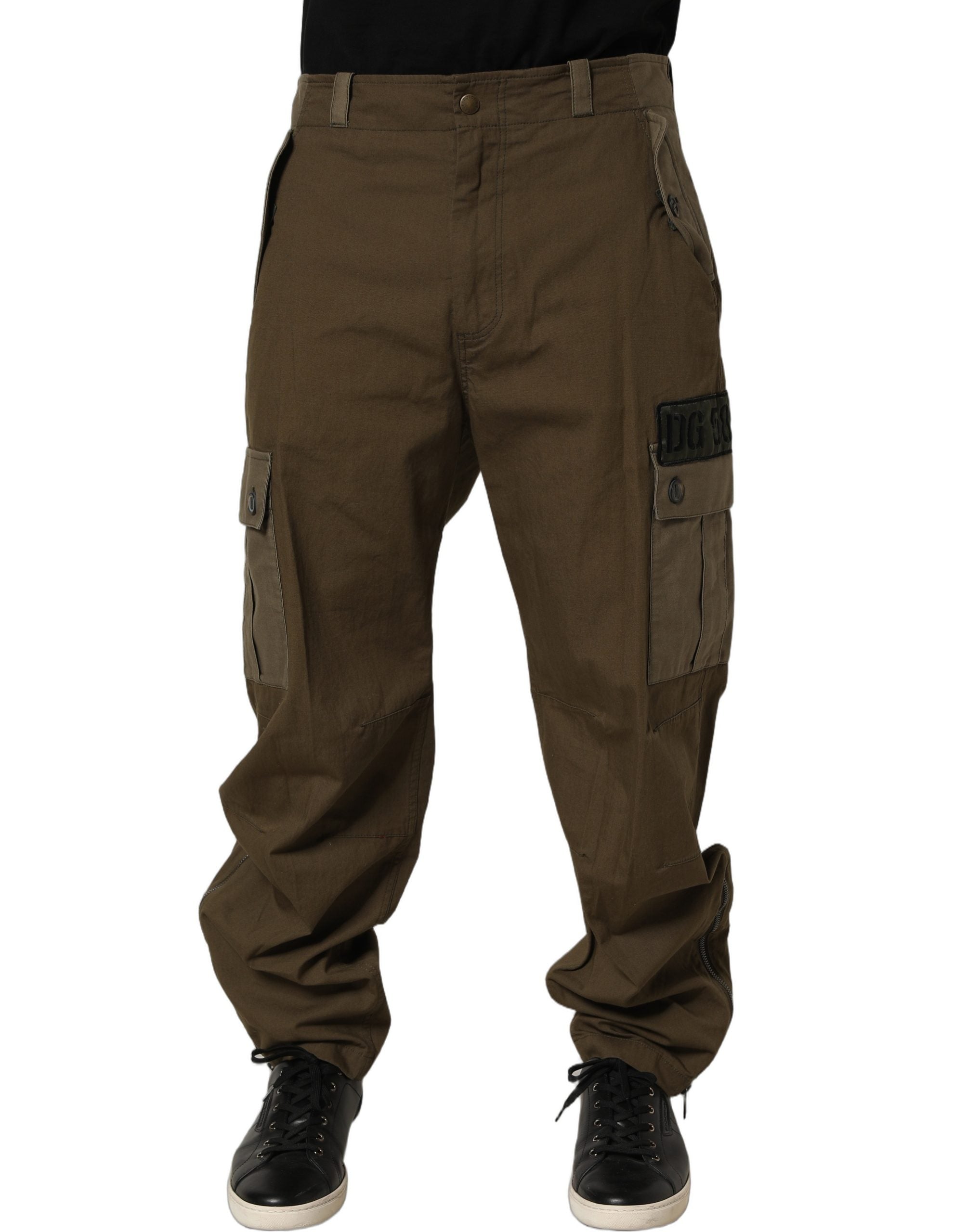 Dolce & Gabbana Brown Mid Waist Straight Cargo Trouser Men's Pants