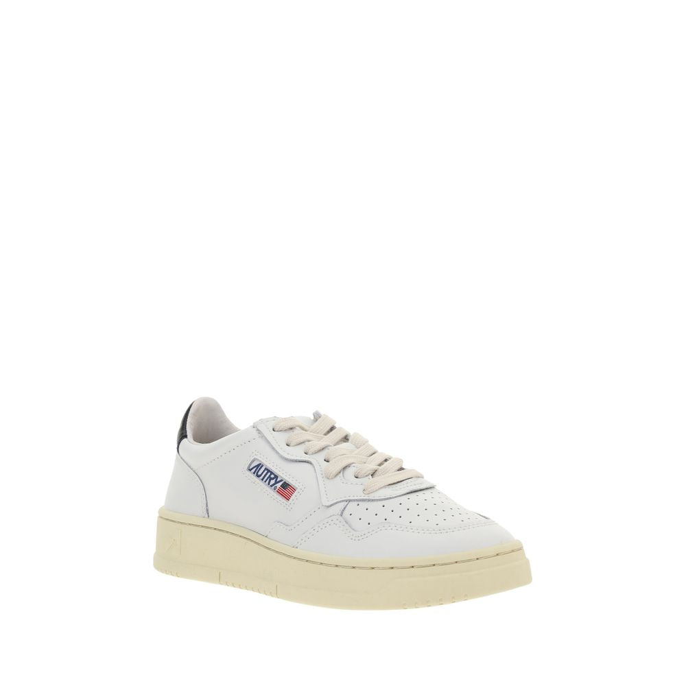 Autry White Calf Leather Bos Taurus Low Top Women's Sneakers