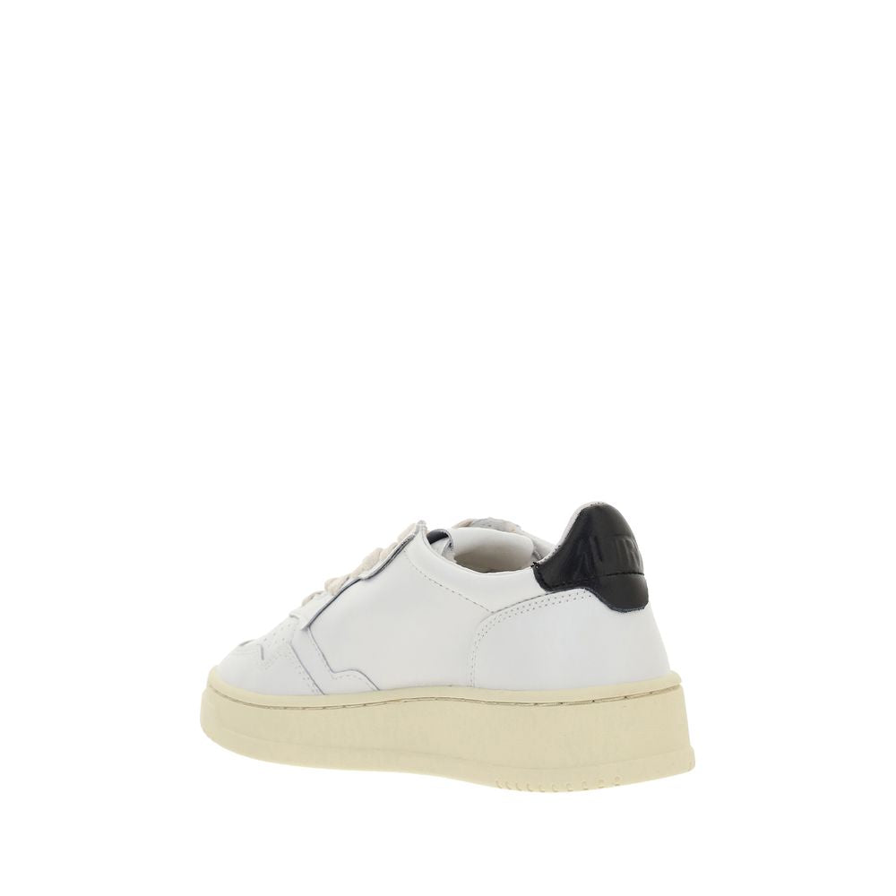 Autry White Calf Leather Bos Taurus Low Top Women's Sneakers
