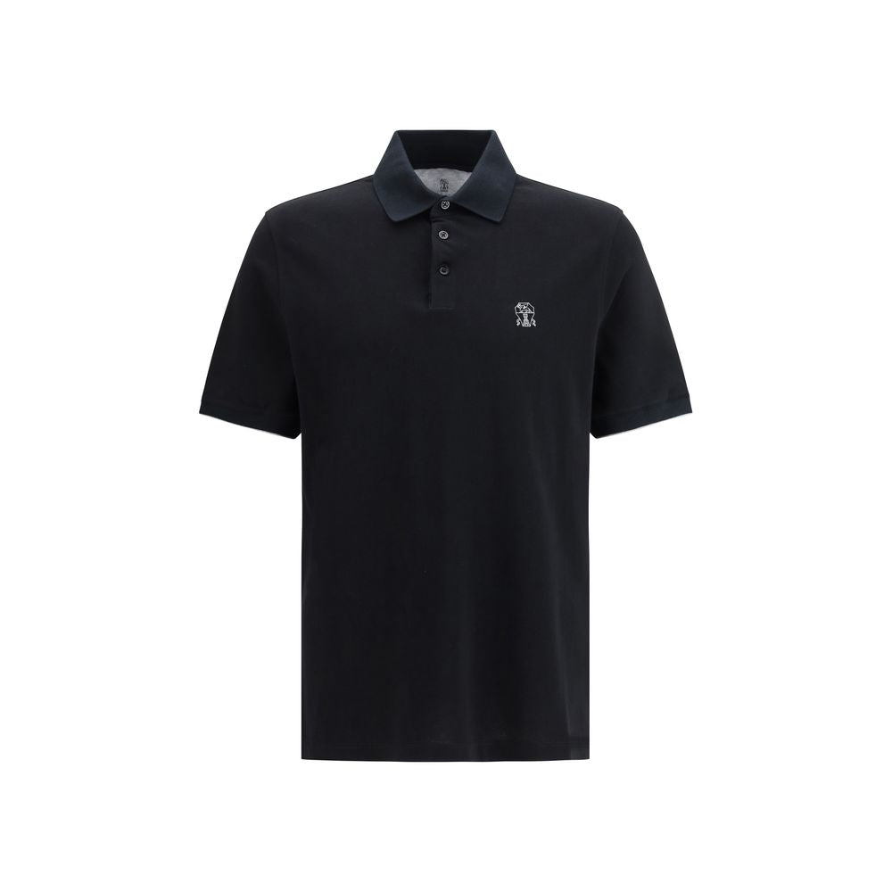 Brunello Cucinelli Black Cotton Polo Men's Shirt
