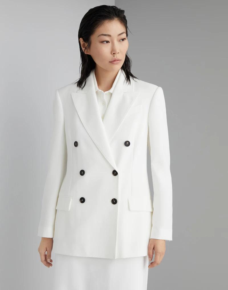 Brunello Cucinelli White Cotton Women's Blazer