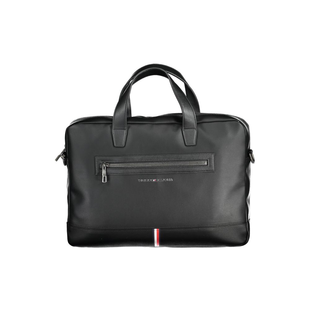 Tommy Hilfiger Black Polyurethane Men's Men's Briefcase