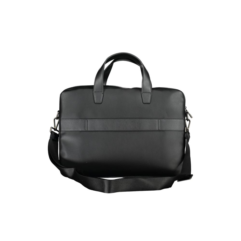 Tommy Hilfiger Black Polyurethane Men's Men's Briefcase