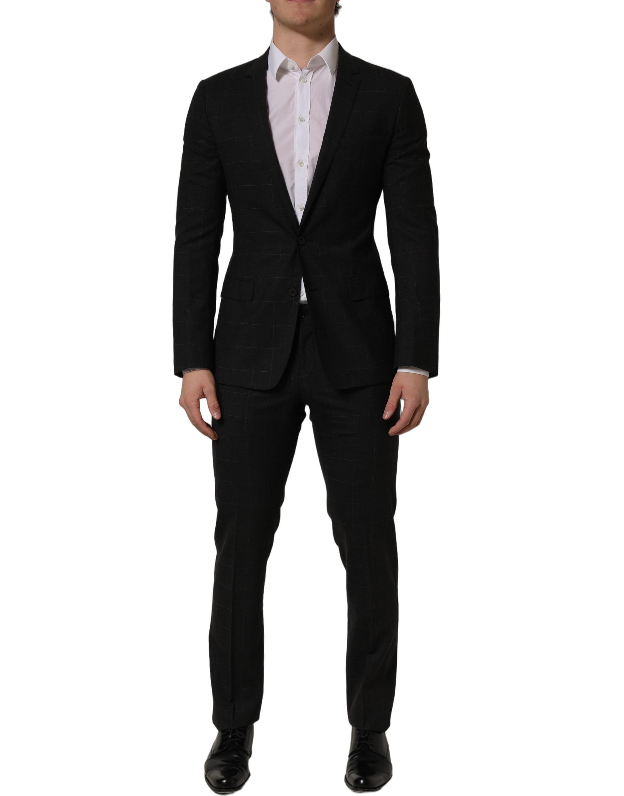 Dolce & Gabbana Black Wool Slim Fit Formal 2 Piece Men Men's Suit