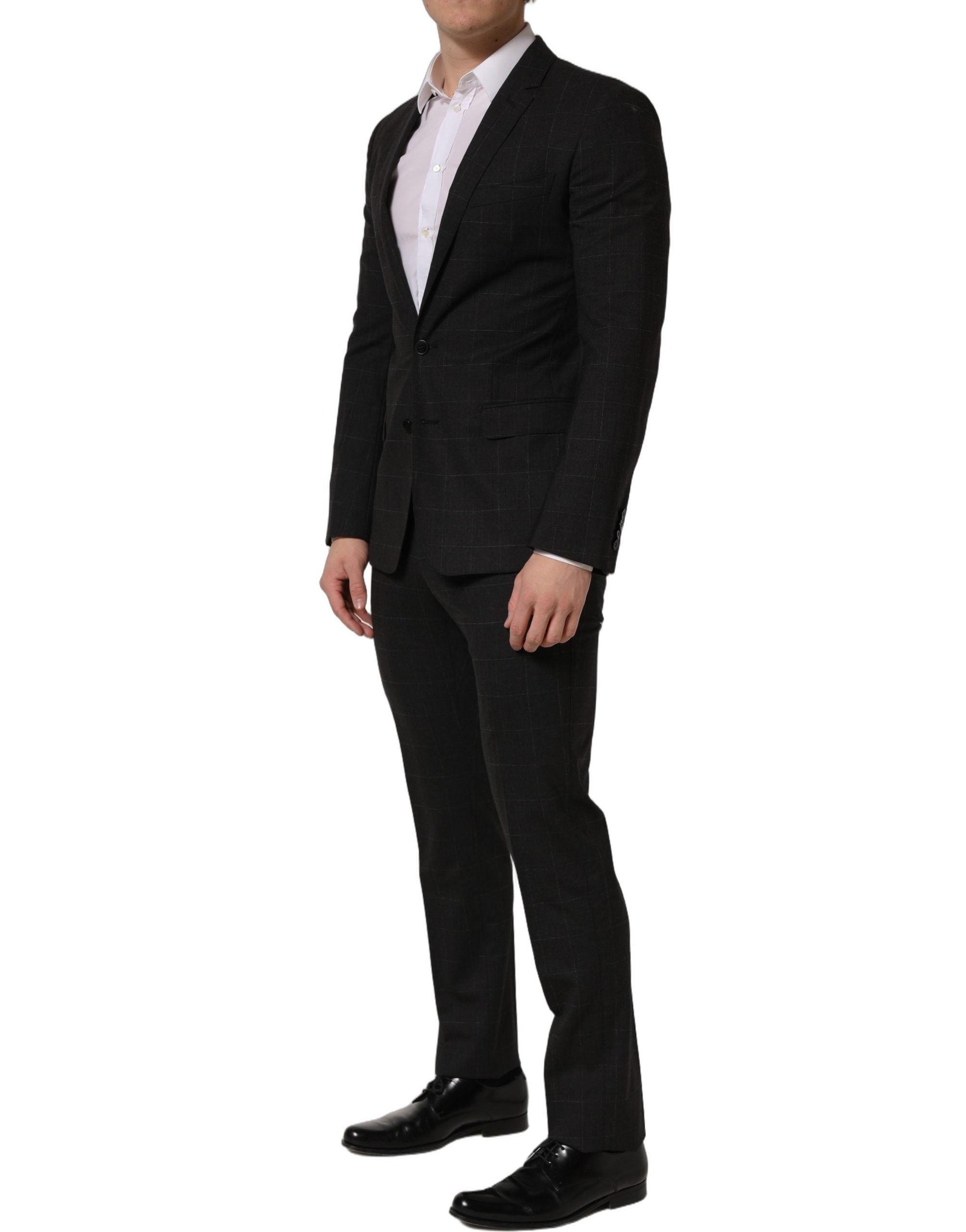 Dolce & Gabbana Black Wool Slim Fit Formal 2 Piece Men Men's Suit