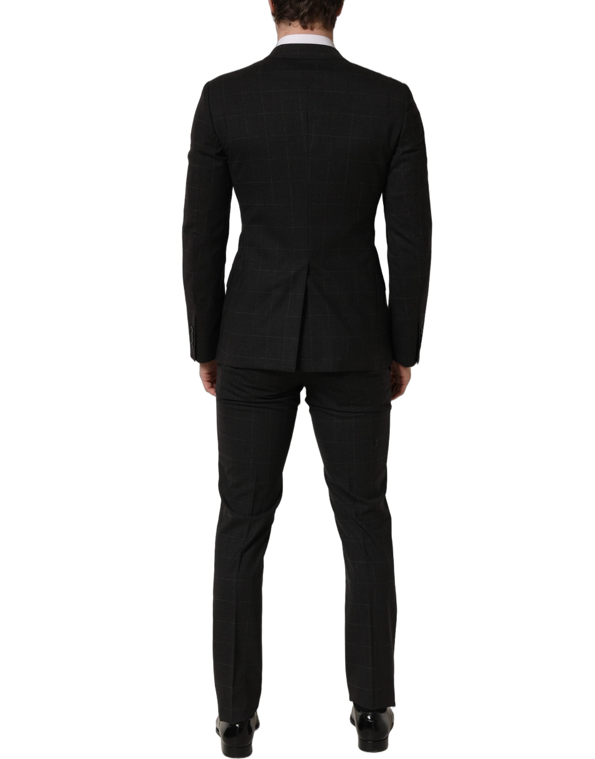 Dolce & Gabbana Black Wool Slim Fit Formal 2 Piece Men Men's Suit