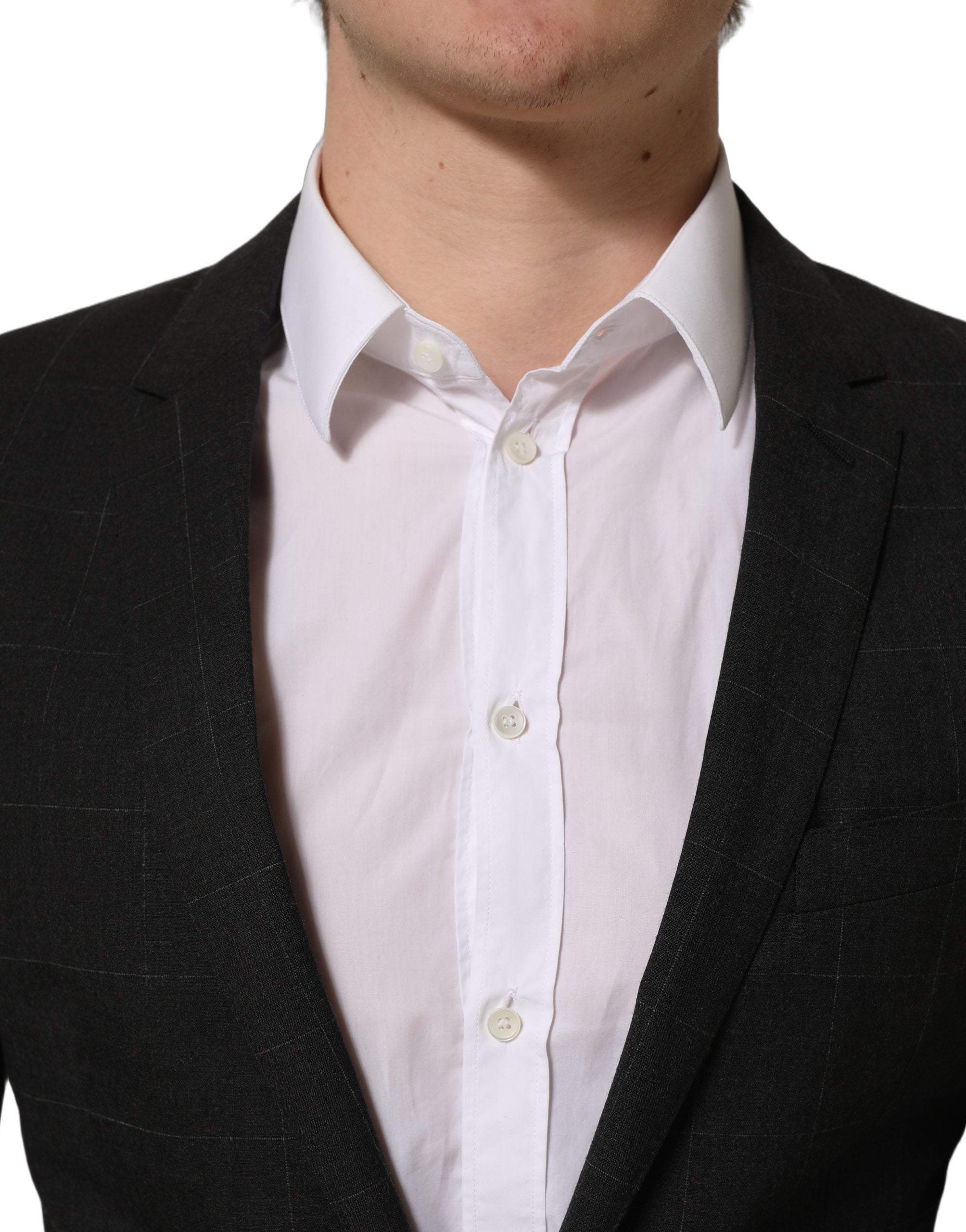Dolce & Gabbana Black Wool Slim Fit Formal 2 Piece Men Men's Suit