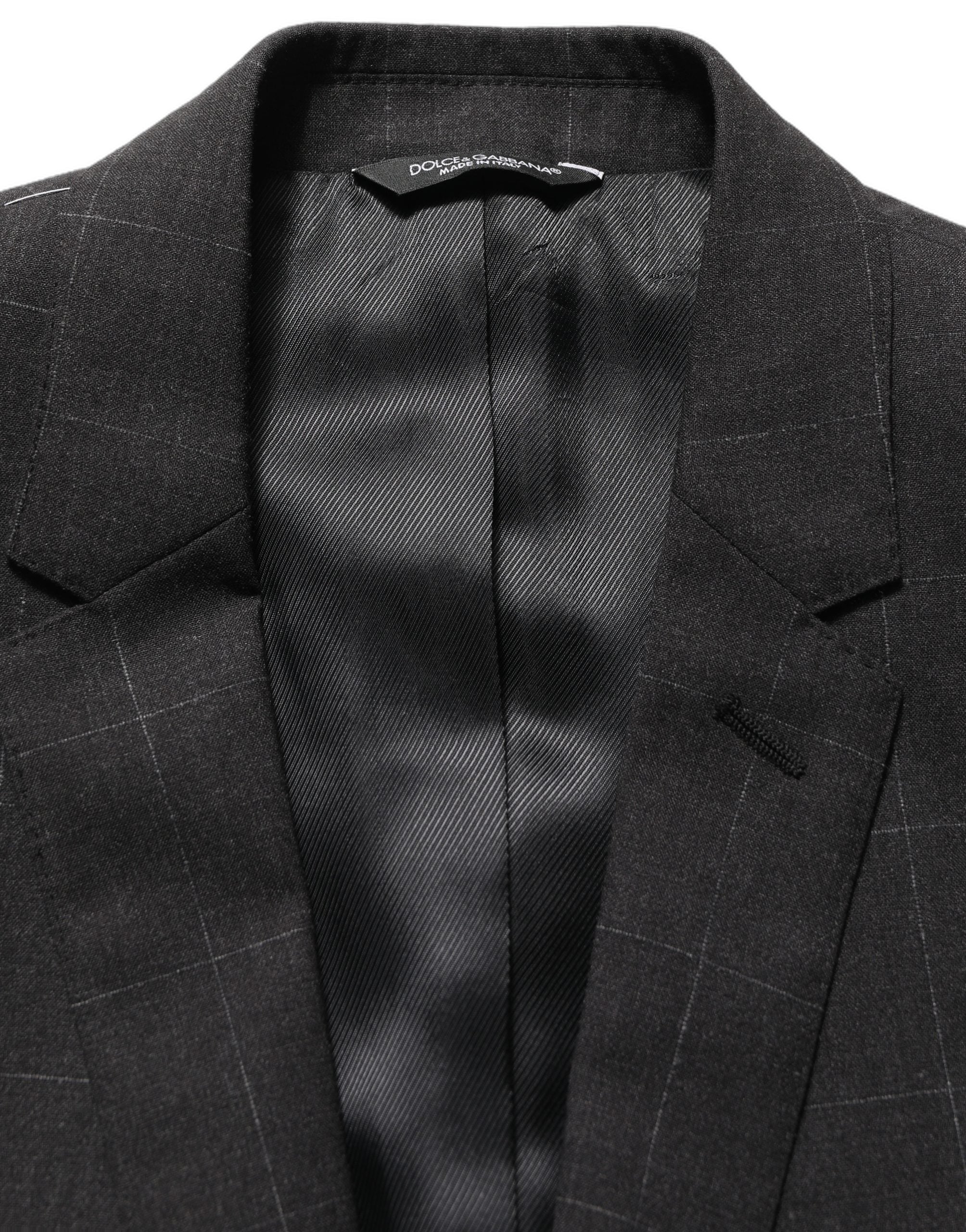Dolce & Gabbana Black Wool Slim Fit Formal 2 Piece Men Men's Suit