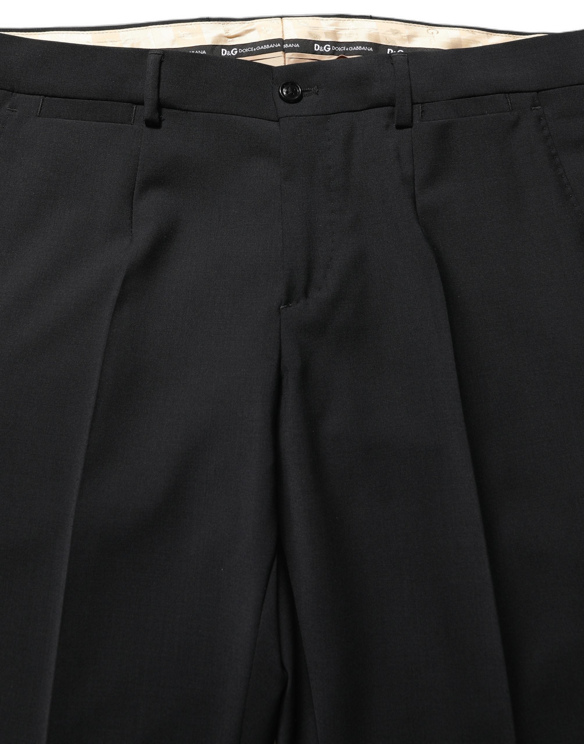 Dolce & Gabbana Black Wool Slim Fit Formal 2 Piece Men Men's Suit