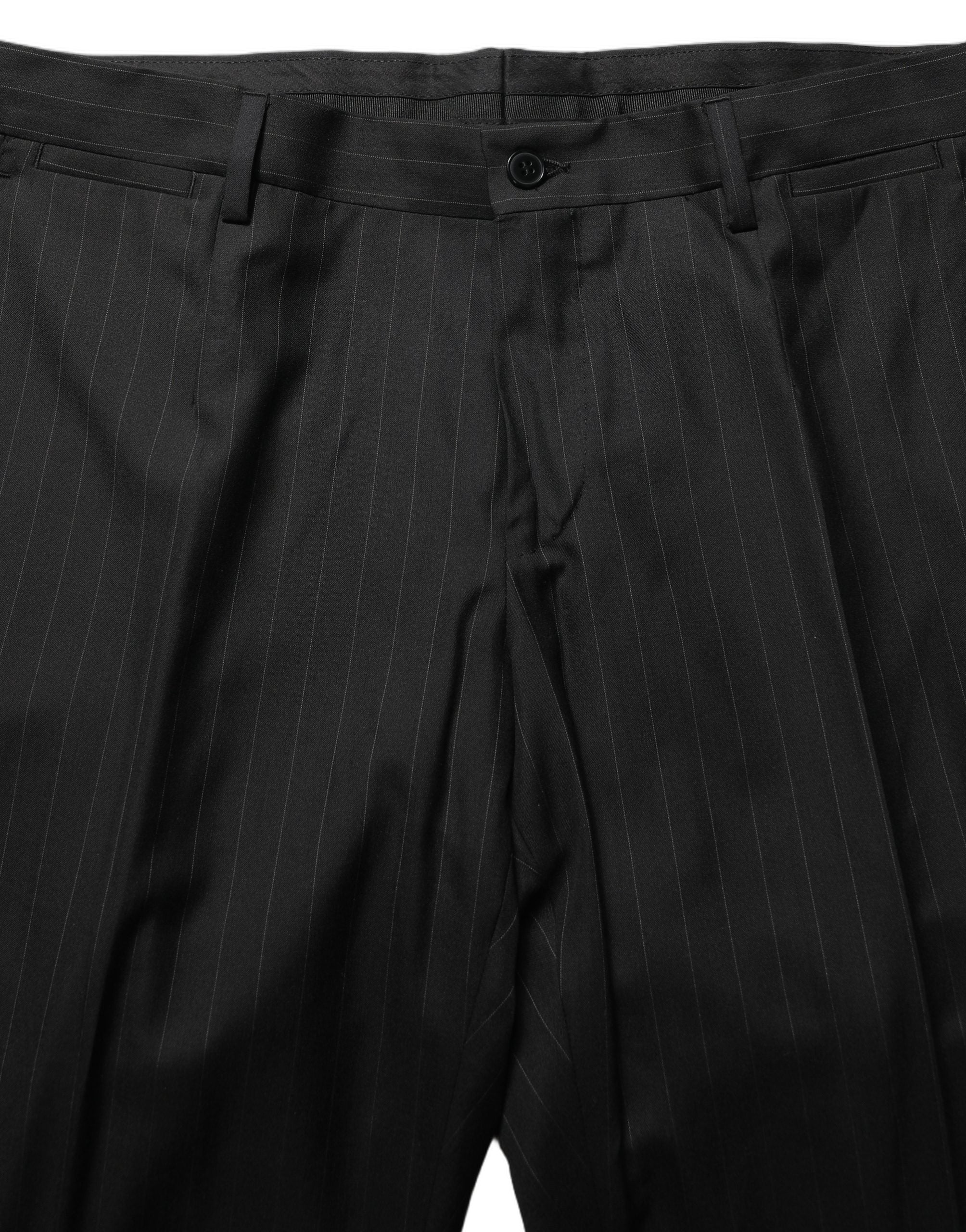 Dolce & Gabbana Dark Gray Stripes Slim Fit Formal 3 Piece Men's Suit