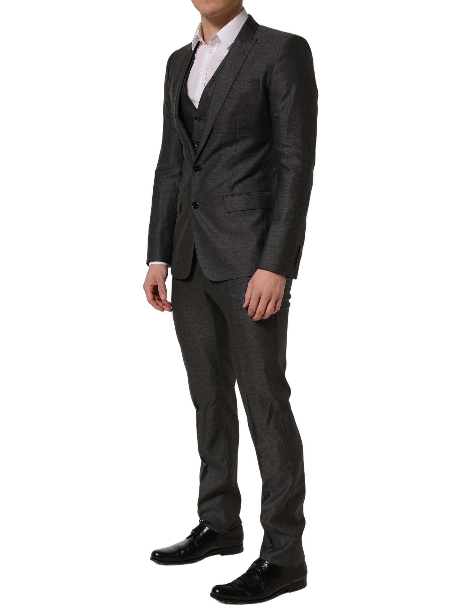 Dolce & Gabbana Gray MARTINI Slim Fit Formal 3 Piece Men's Suit