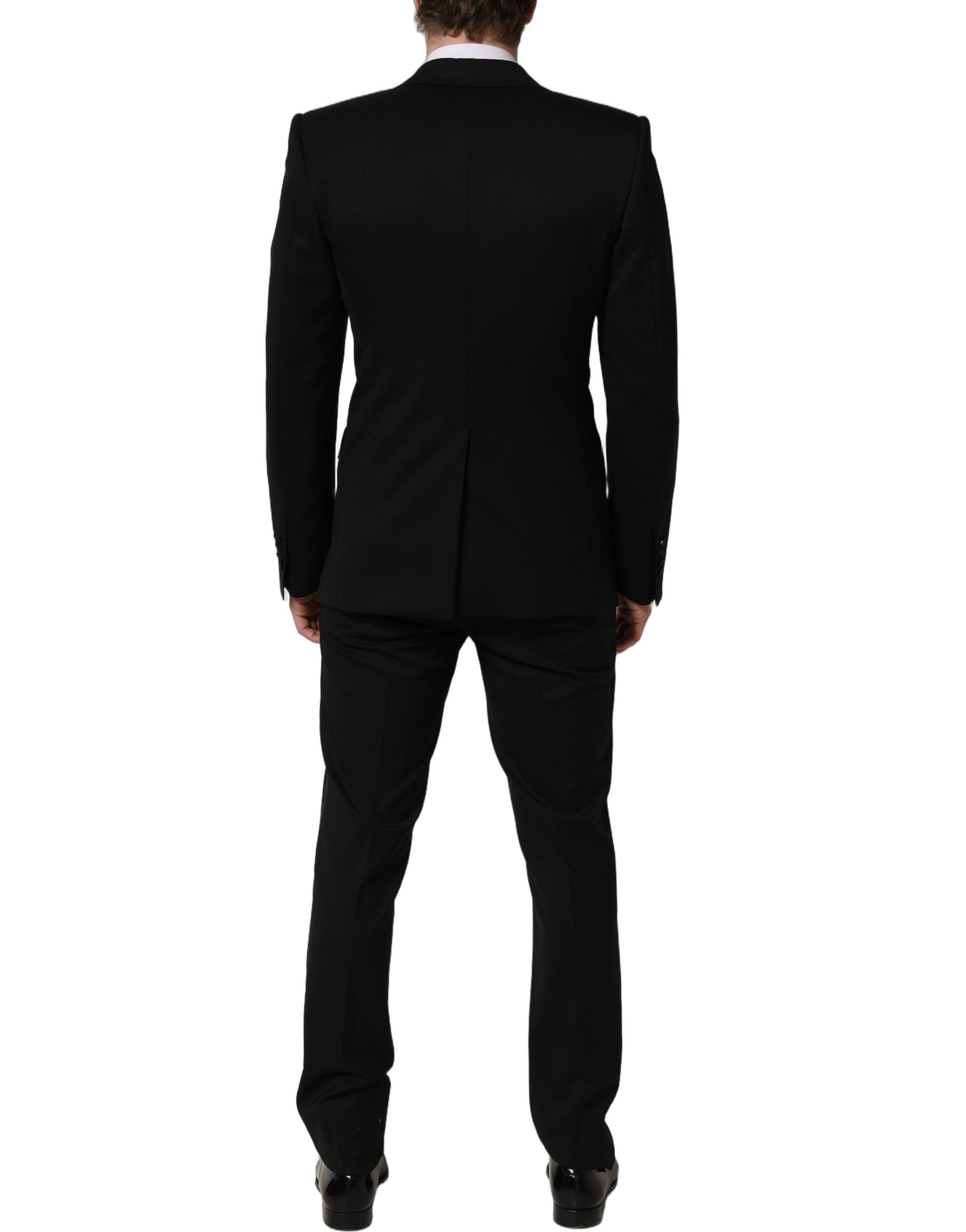 Dolce & Gabbana Black Wool Slim Fit Formal 3 Piece Men Men's Suit (Pre-Owned)