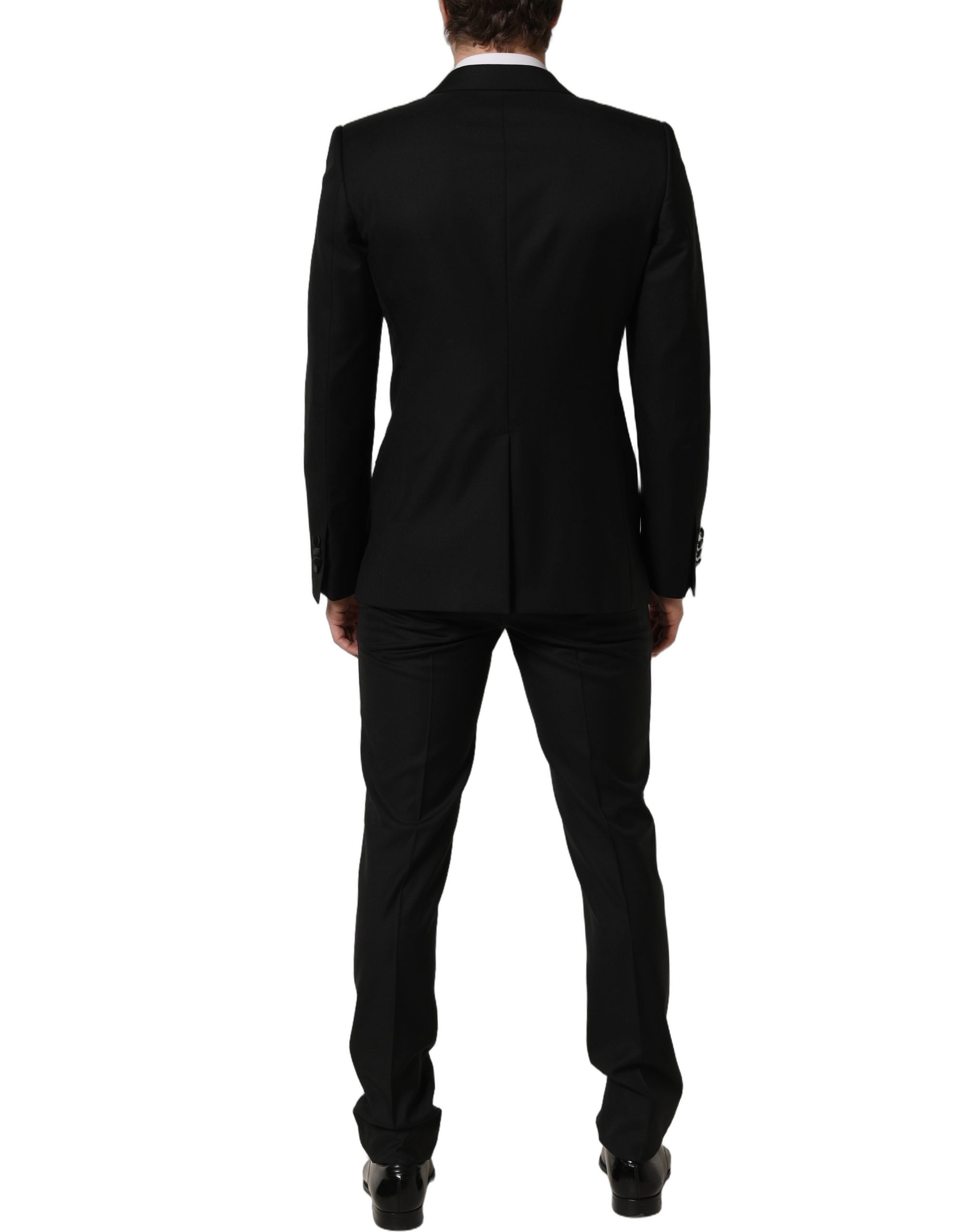 Dolce & Gabbana Black Wool Slim Fit Formal 2 Piece Men Men's Suit (Pre-Owned)