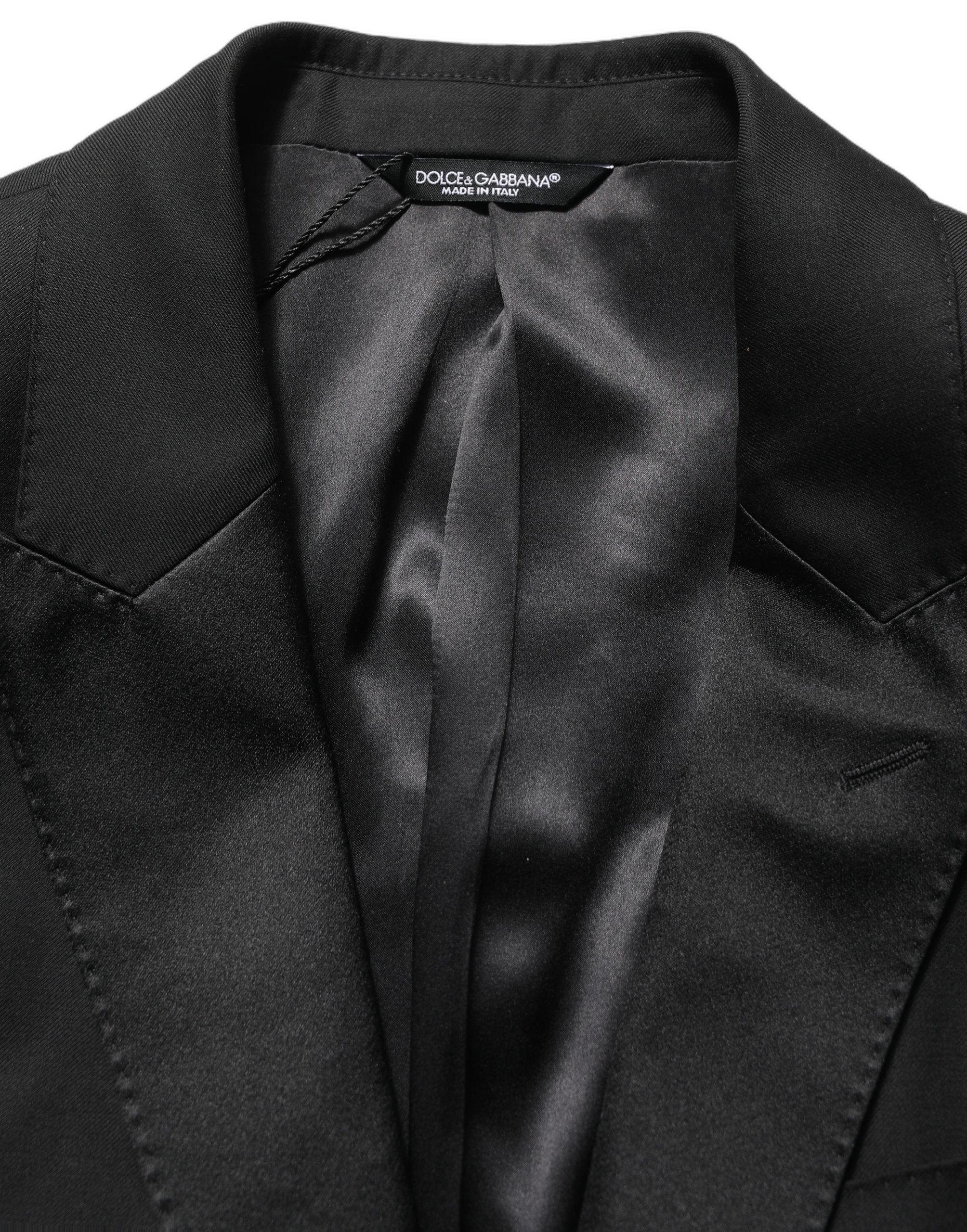 Dolce & Gabbana Black Wool Slim Fit Formal 2 Piece Men Men's Suit (Pre-Owned)